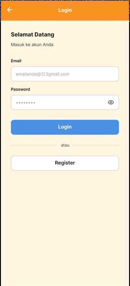 Halaman login aplikasi Bookstore