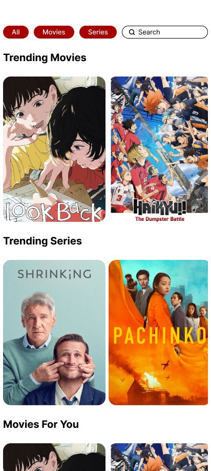 Layar Movie Apps menampilkan film dan series trending